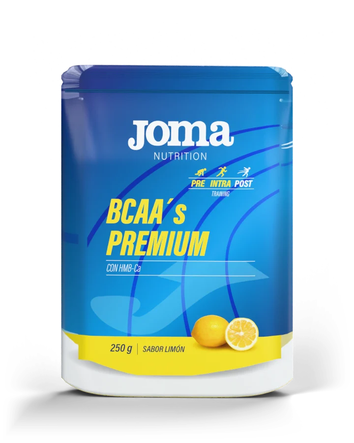 Envase de BCAA’s Premium con HMB-Ca visto de frente