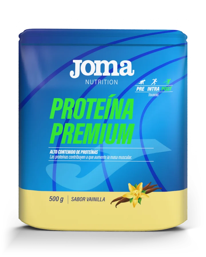 Envase de Proteína Premium visto de frente